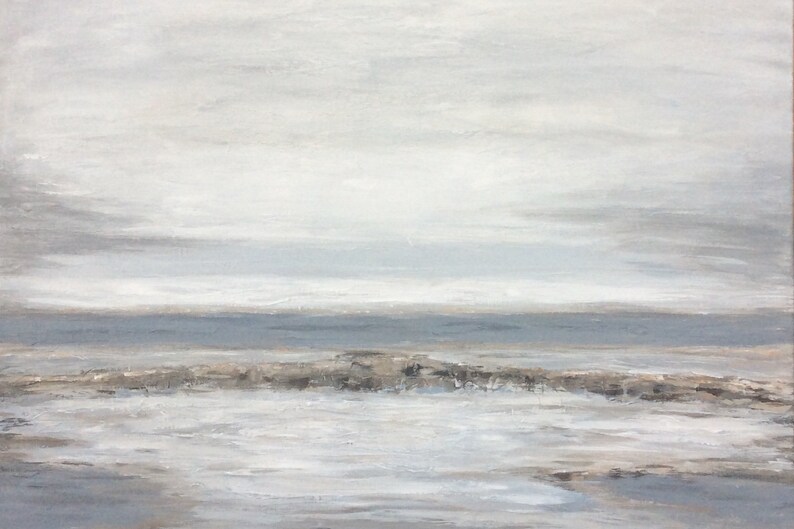 Beige Gray Abstract Painting Extra Large Abstract Wall Art on Canvas ...