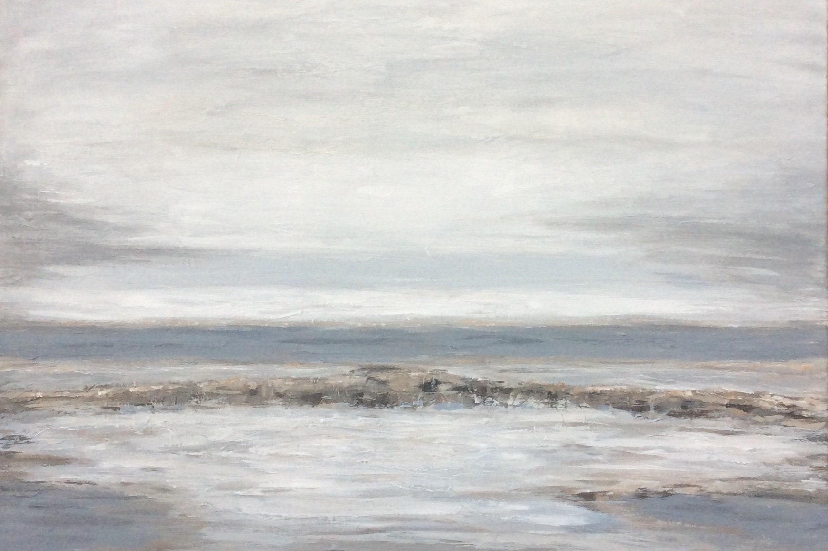 Beige Gray Abstract Painting Extra Large Abstract Wall Art on Etsy