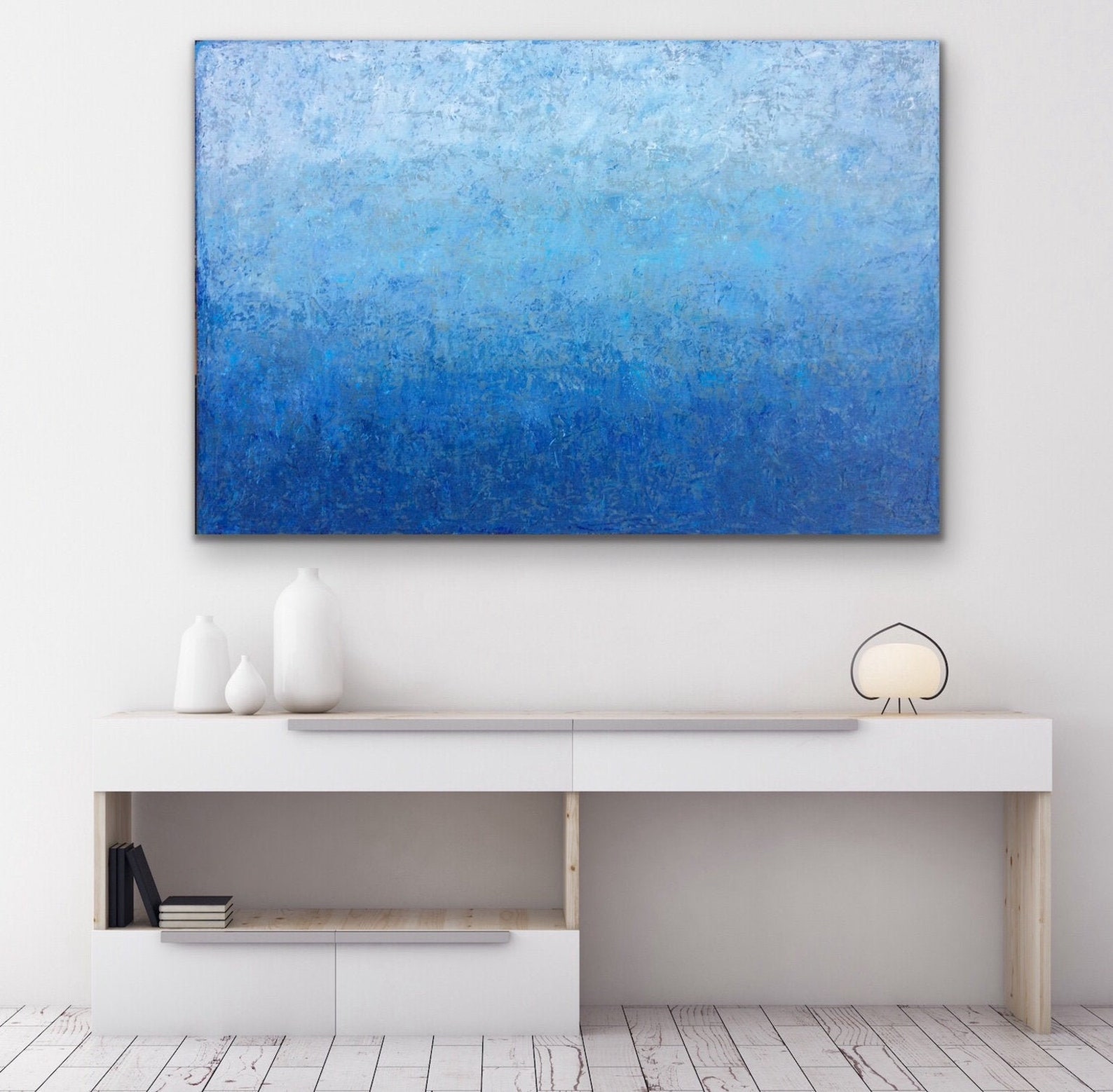 Extra Large Blue Modern Abstract Painting Large Abstract Wall Art ...