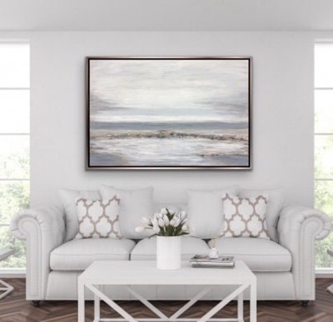 Beige Gray Abstract Painting Extra Large Abstract Wall Art on - Etsy
