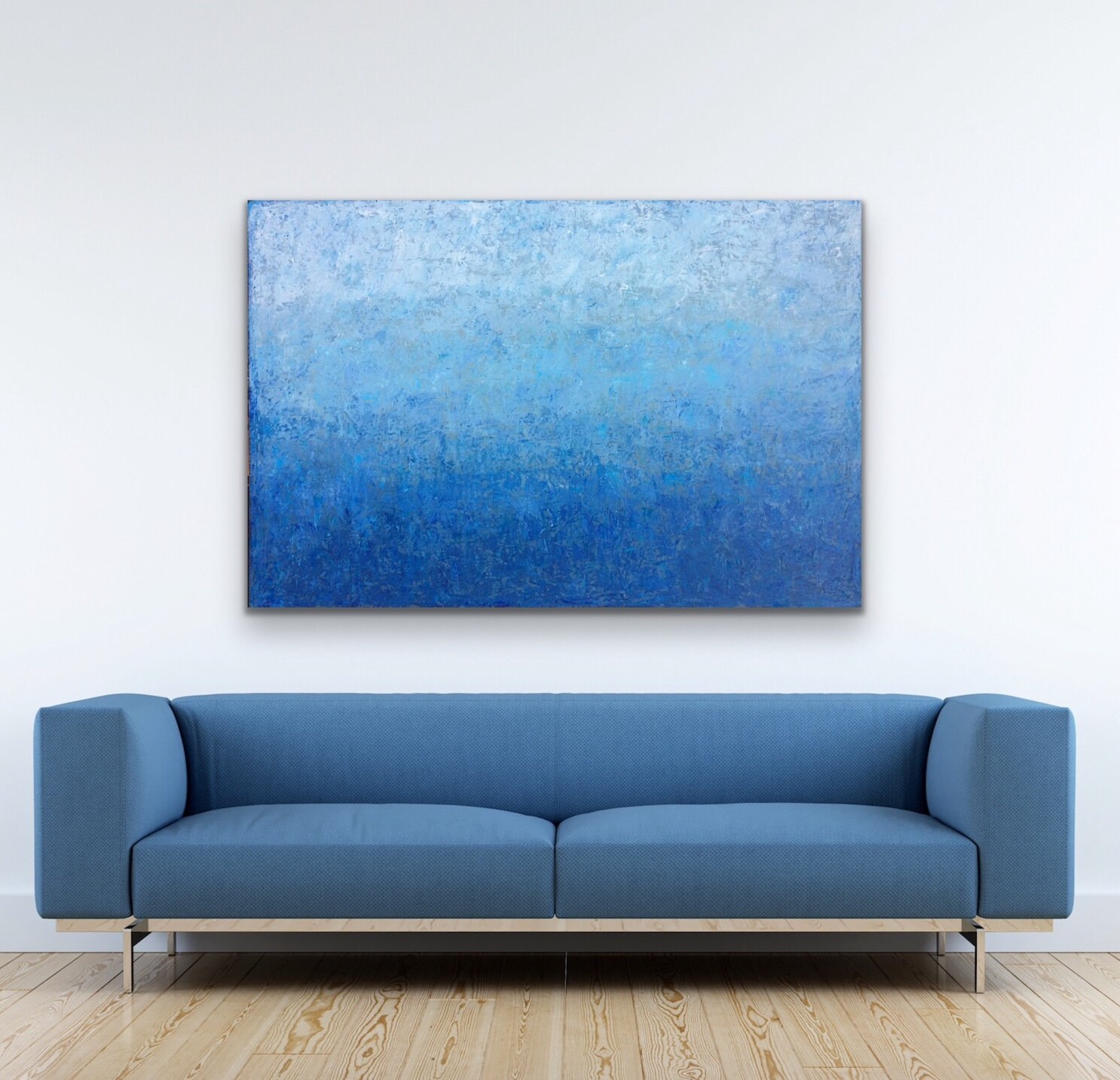 Extra Large Blue Modern Abstract Painting Large Abstract Wall Art