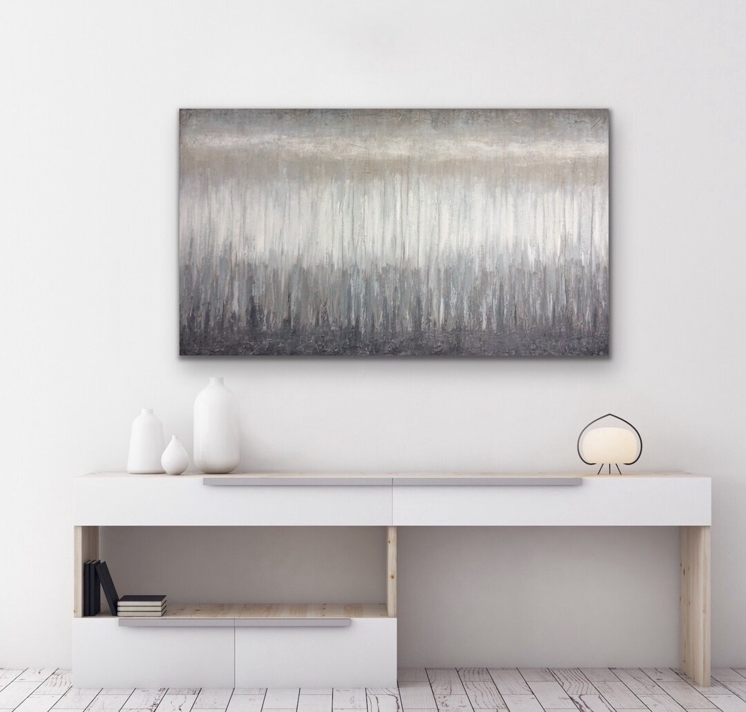 Extra Large Abstract Painting on Canvas Brown Beige Gray Grey Wall Art ...