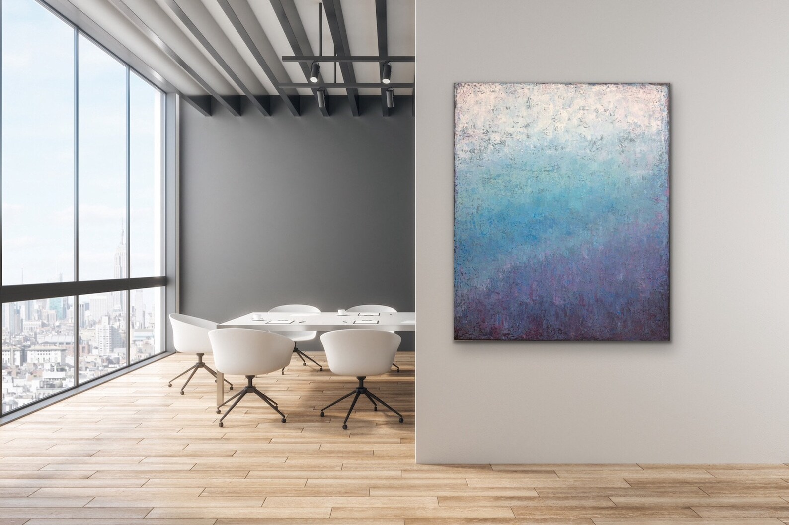 Extra Large Abstract Painting Blue Purple Wall Art Original Etsy