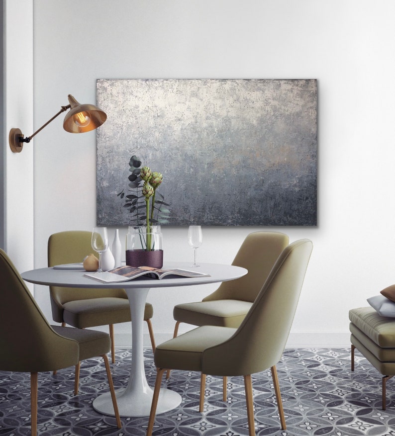 Extra Large Abstract Painting on Canvas Gray Beige White - Etsy