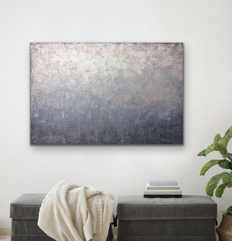 Extra Large Abstract Painting on Canvas Gray Beige White | Etsy