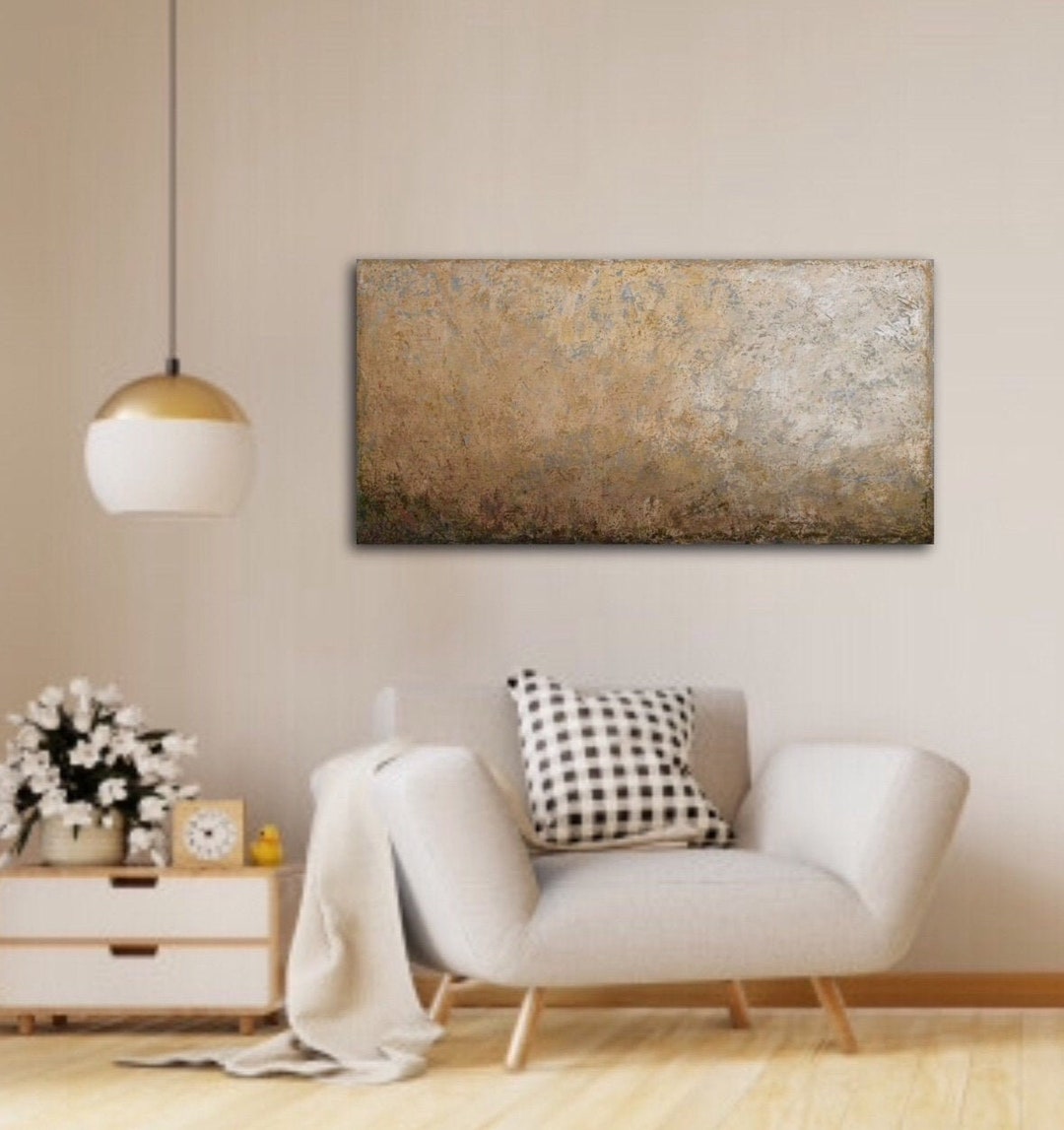 Beige Abstract Painting Large Abstract Art Large Wall Art Texture ...