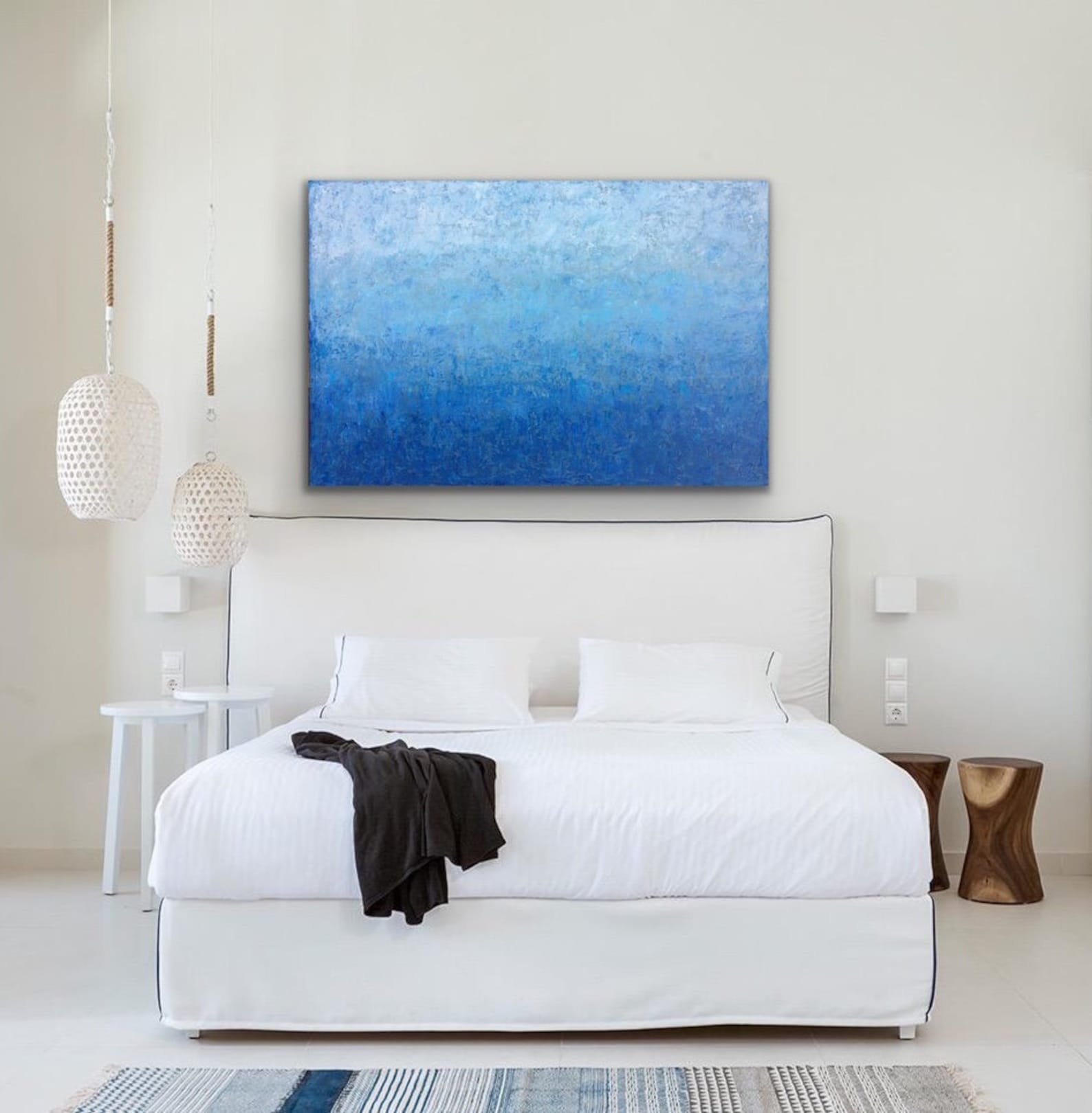 Extra Large Blue Modern Abstract Painting Large Abstract Wall Art