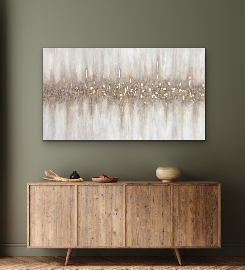 Extra Large Abstract Paintinggold Leafabstract Artmodern Etsy