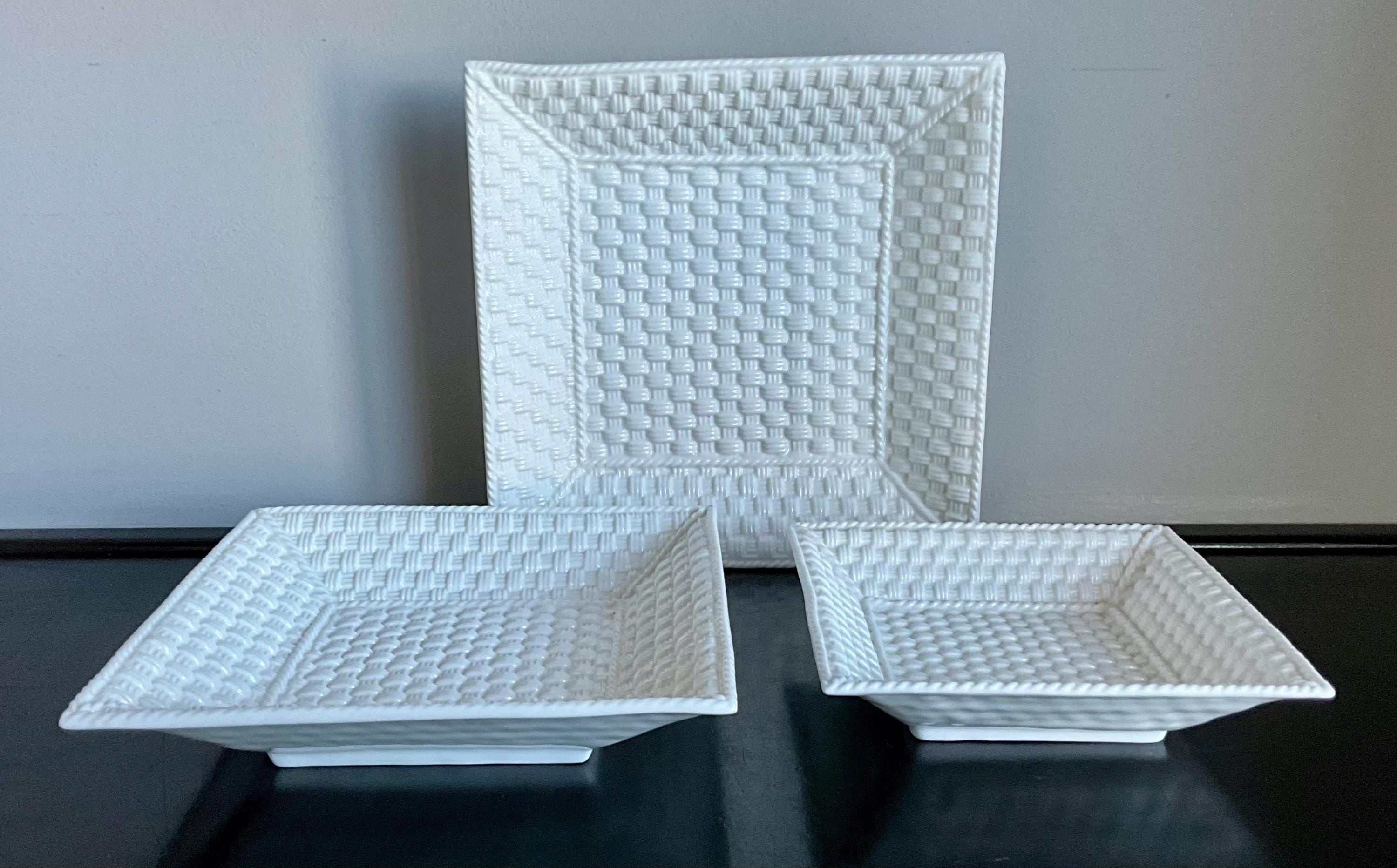 Tiffany Weave: Set of 3 Square Serving Plates - Etsy