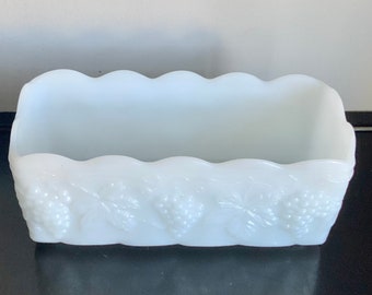 Anchor Hocking Fire-King 21 (White Milkglass) Rectangular Planter -- Free Shipping!!