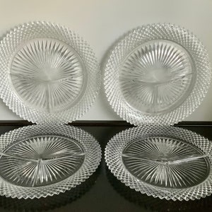 Set of 4 Anchor Hocking Miss America Clear Grill Plates -- Free Shipping!!