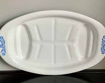 Corning Cornflower Blue 16” Oval Roaster (P-19) — Free Shipping!!