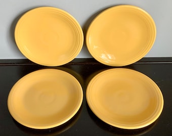 Set of 4 Vintage Original Yellow Fiestaware Bread & Butter Plates -- Free Shipping!!