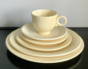 6-Piece Set of Ivory Fiestaware — Dinner, Lunch, Salad, Bread Plate, Cup, Saucer -- Free Shipping!!