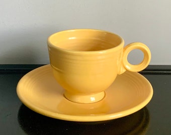 Vintage Original Yellow Fiestaware Cup &Saucer - Free Shipping!!