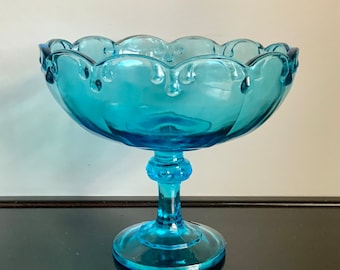 Indiana Glass Garland Blue (Horizon) Compote Bowl -- Free Shipping!!