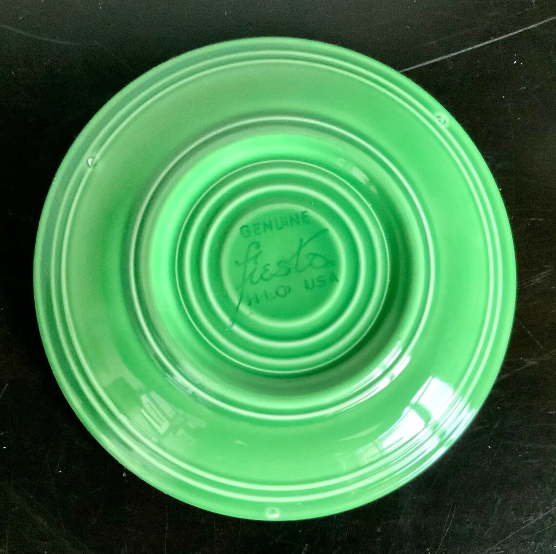 Vintage Fiestaware Medium Green Cup & Saucer Set Free Etsy