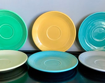 Set of 6 Vintage Original Fiestaware Saucers — 6 Colors — Free Shipping!!!