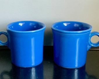 Set of 2 Contemporary (Post-1986) Fiestaware Lapis Tom & Jerry Mugs --- Free Shipping!!