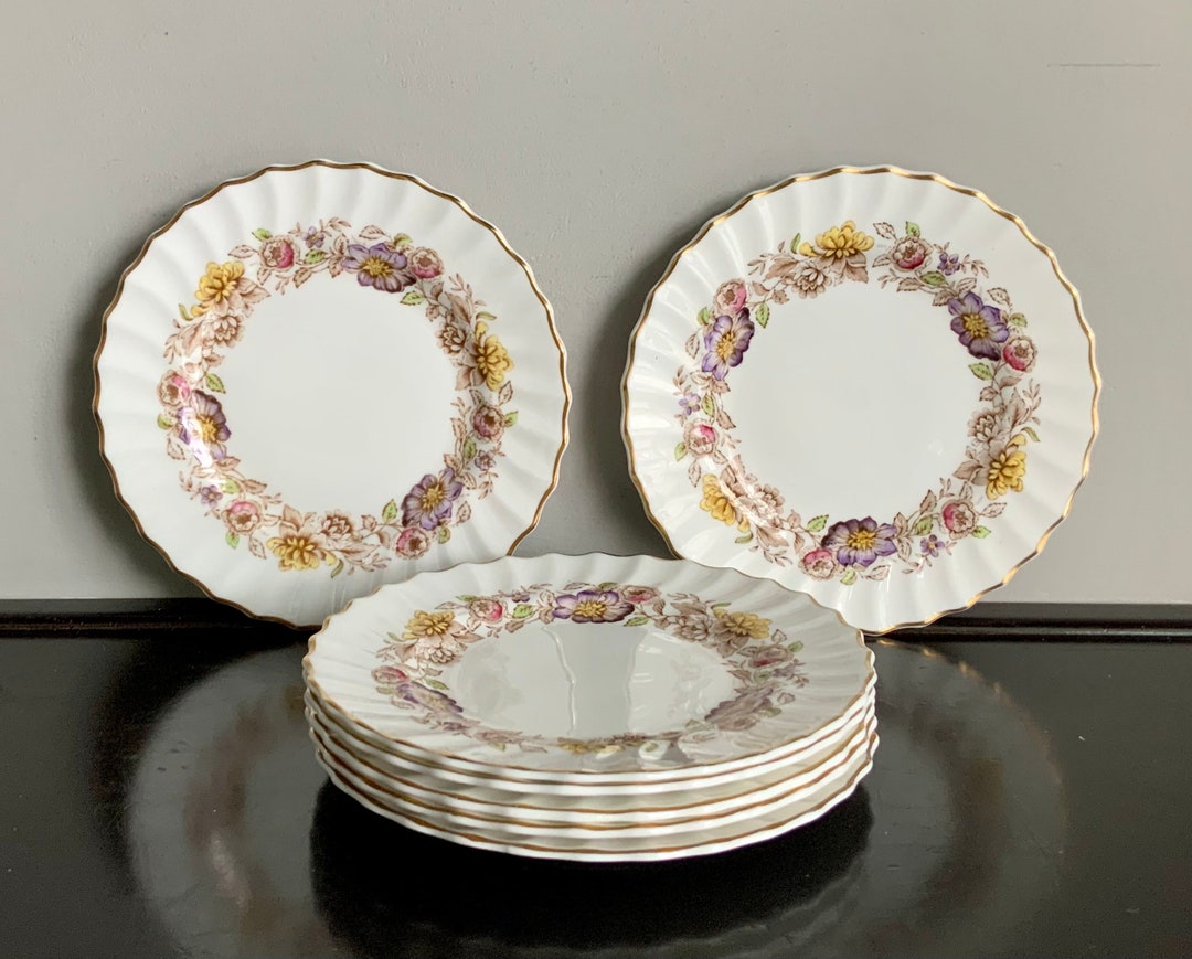 Set of 7 Royal Doulton Mayfair Brown Multicolor Bread & Butter Etsy