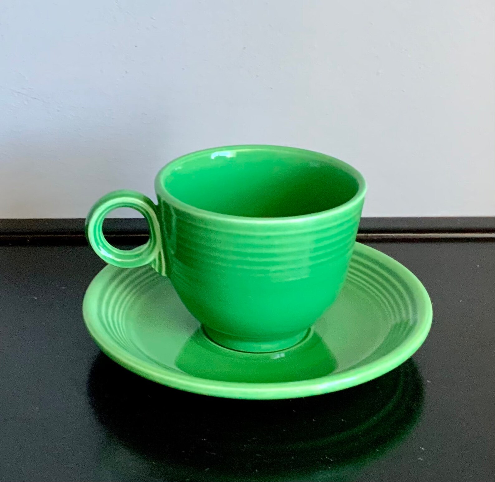 Vintage Fiestaware Medium Green Cup & Saucer Set Free | Etsy