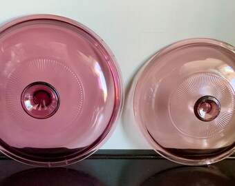 Corning Visions Cranberry Replacement Lids — 2 Sizes Available — Fits 1.5L or 2.5L Visions Cranberry Saucepans — Free Shipping!!