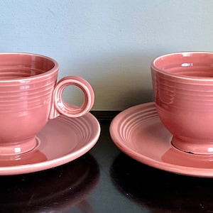Set of 2 Vintage Rose Fiestaware Cups and Saucers - Free Shipping!!