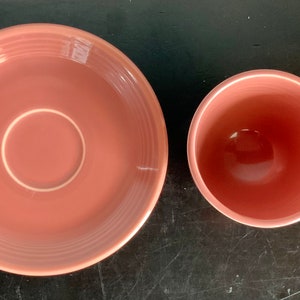 5-Piece Set of Vintage Fiestaware Rose Lunch, Salad & Bread Plate, Cup, Saucer Free Shipping Bild 8