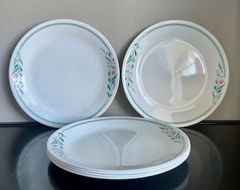 Corelle Rosemarie Dinner Plates, Set of 6 Mauve Floral Design