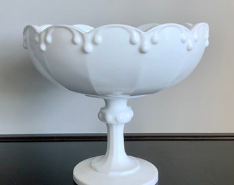Indiana Glass Garland Milkglass(Horizon) Compote Bowl -- Free Shipping!!