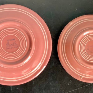 5-Piece Set of Vintage Fiestaware Rose Lunch, Salad & Bread Plate, Cup, Saucer Free Shipping Bild 6