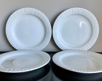 Set of 4 Corning French White Dinner Plates — Free Shipping!!