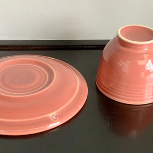 5-Piece Set of Vintage Fiestaware Rose Lunch, Salad & Bread Plate, Cup, Saucer Free Shipping Bild 10