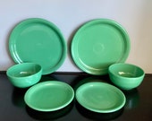 Set of 2 Post-1986 (Contemporary) Sage Fiestaware 3-Piece Bistro Sets Free Shipping