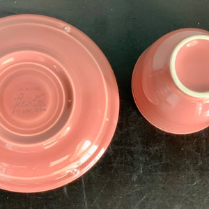 5-Piece Set of Vintage Fiestaware Rose Lunch, Salad & Bread Plate, Cup, Saucer Free Shipping Bild 9