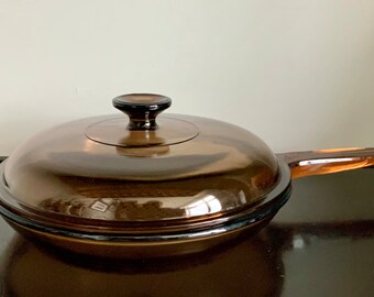 Corning Visions Amber 10” Lidded Open Skillet (Textured Bottom)  -- Free Shipping!!