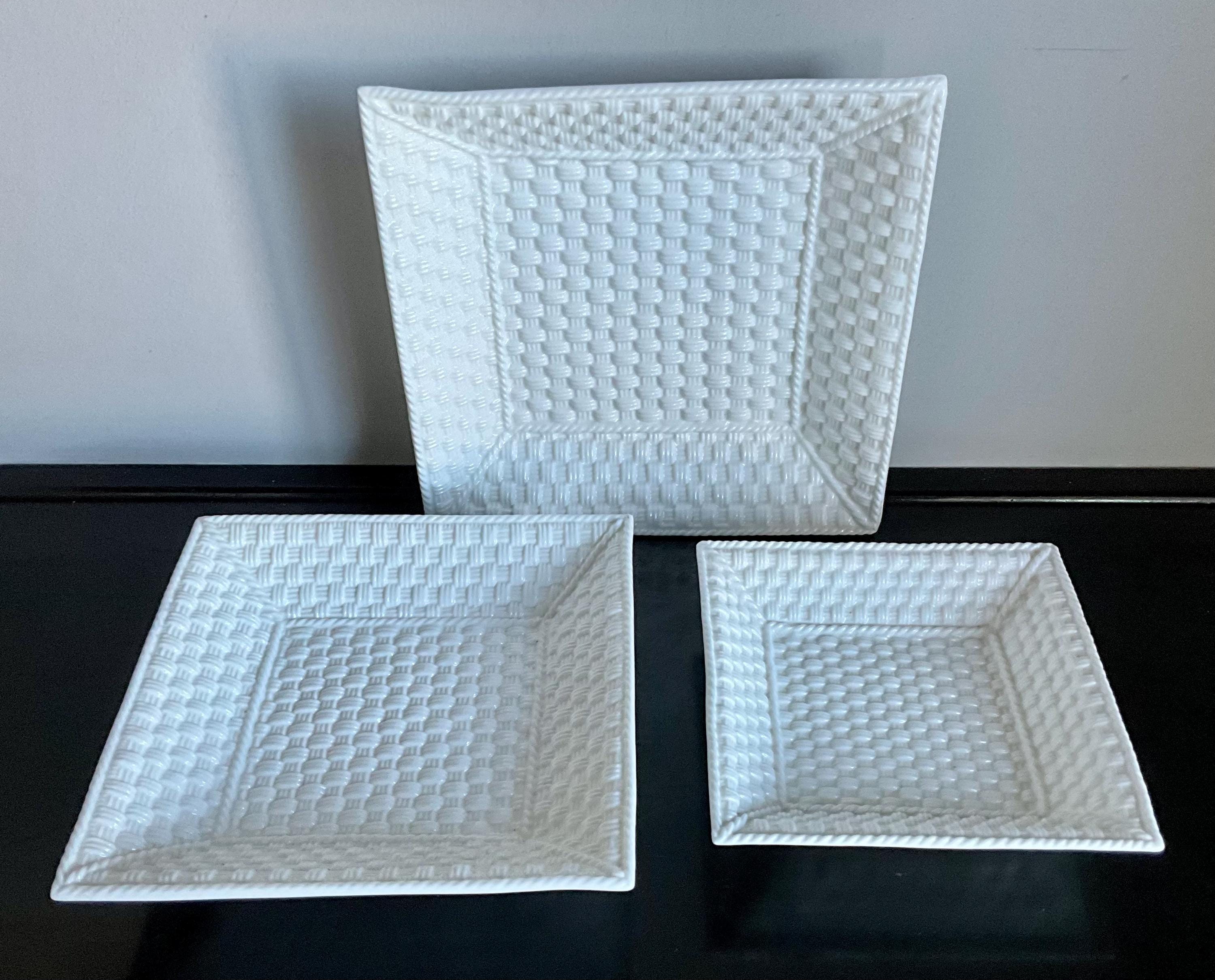 Tiffany Weave: Set of 3 Square Serving Plates - Etsy
