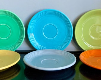 Set of 6 Vintage Original Fiestaware Saucers — Free Shipping!!!
