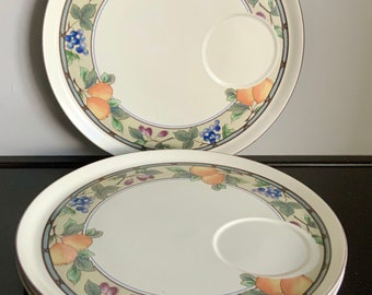 Set of 4 Mikasa Intaglio Garden Harvest Snack Plates -- Free Shipping!!