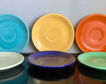 Set of 6 Vintage Original Fiestaware Saucers — All 6 Original Colors — 3 Sets Available — Free Shipping!!!