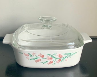 Corning Rosemarie 1 Qt. Square Covered Casserole (A-1-B and A-7-C) — Free Shipping!!