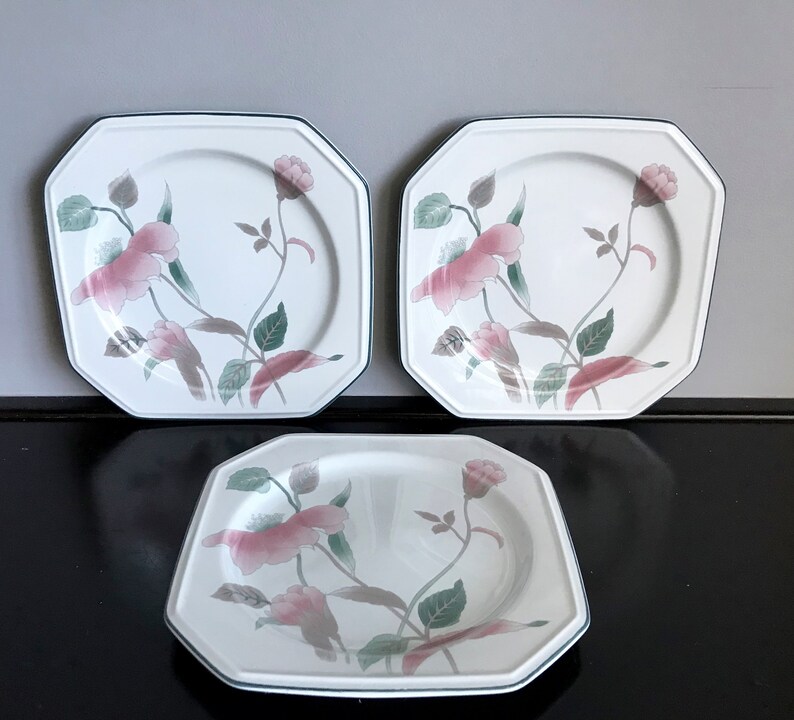 Set of 3 Mikasa Silk Flowers Bread /& Butter Plates Free Shipping!!