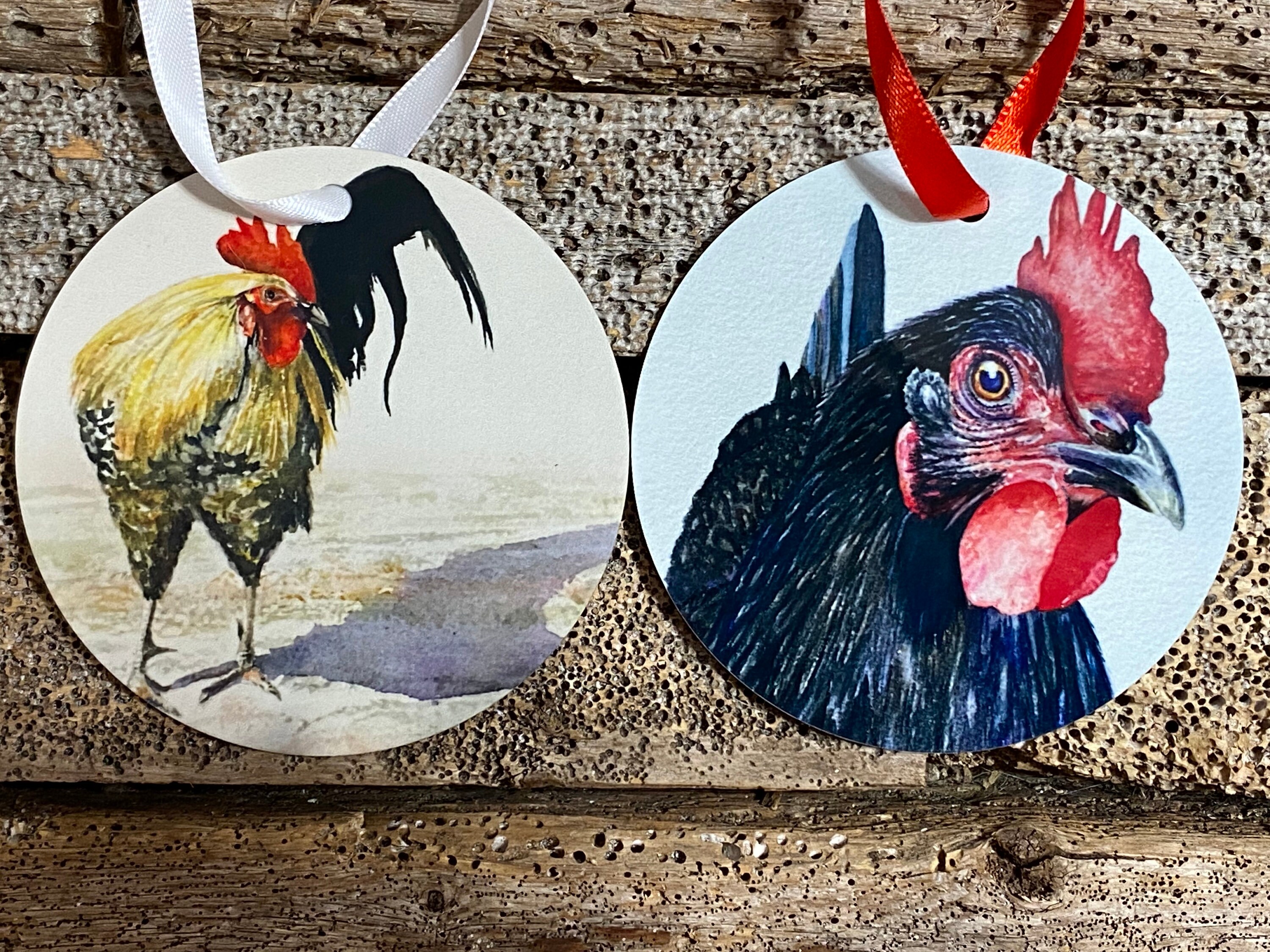 Chicken and Rooster Ornaments Etsy