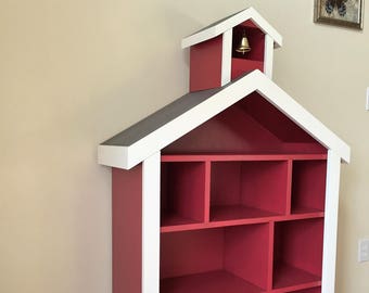 Kids Schoolhouse Bookcase / Child’s Bedroom Schoolhouse Bookcase / Kids Firehouse Bookcase / Kids Barn Bookcase