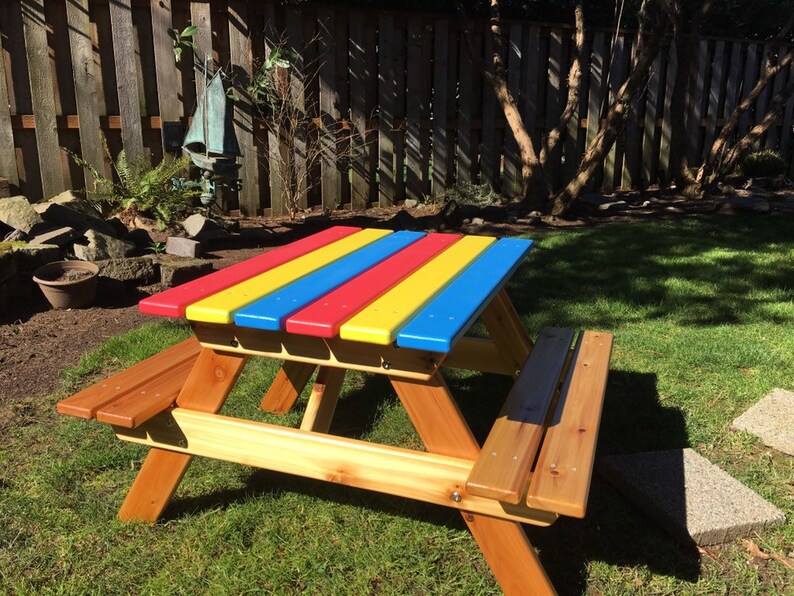 Kids / Preschool Cedar Picnic Table / Craft Bench for toddlers Etsy