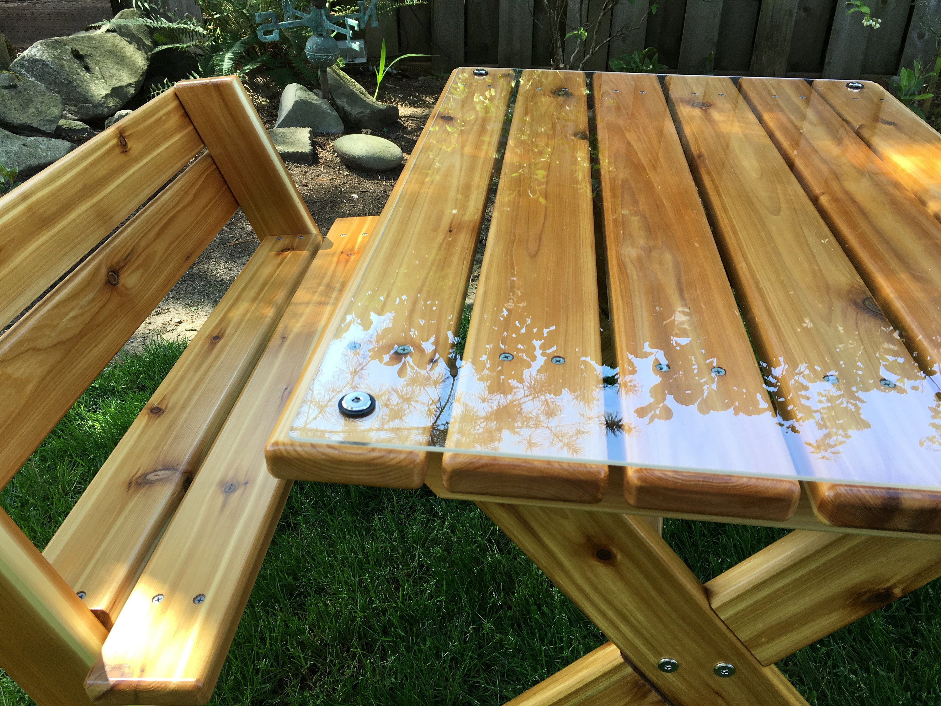 テーブル・チェア・ハンモック CAPTAIN STAG WOOD PICNIC TABLE VINTAGE Kids' Cedar Picnic Table With Separate Benches for Kids 2 - 7