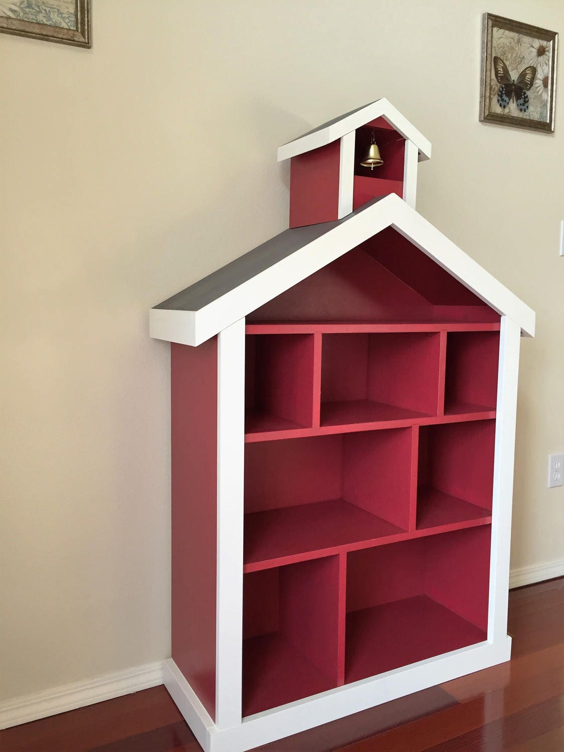 Kids Schoolhouse, Fire house, Barn Bookcase: Handcrafted Children's Shelving