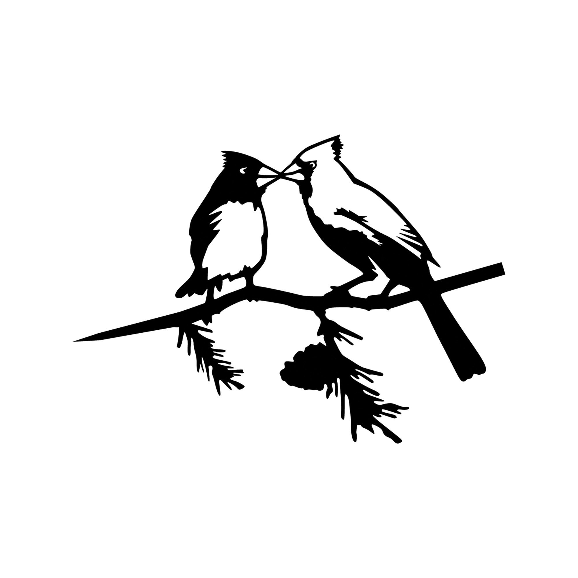 Cardinals Kissing Metal Tree Bird Art Etsy