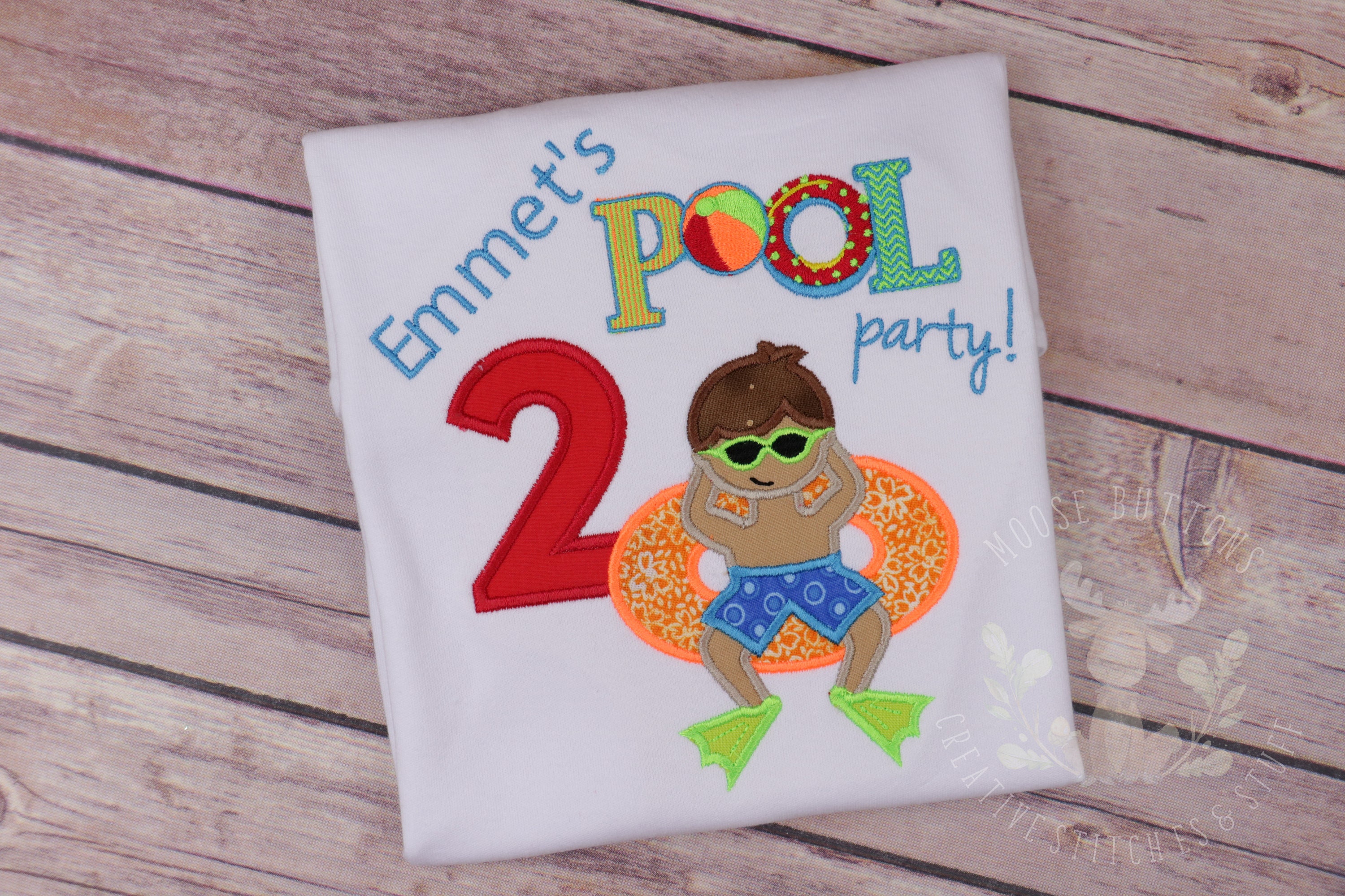 pool party birthday shirts