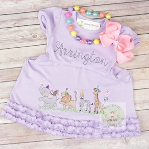 Party Animal birthday dress, Girls Birthday, Animal birthday, Zoo Animal Birthday Shirt, Giraffe Birthday, Safari Birthday, Animal Cracker.